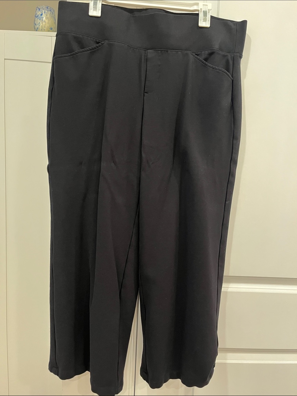 torrid Black Studio Label Pull On Pixie Pant, wide leg.